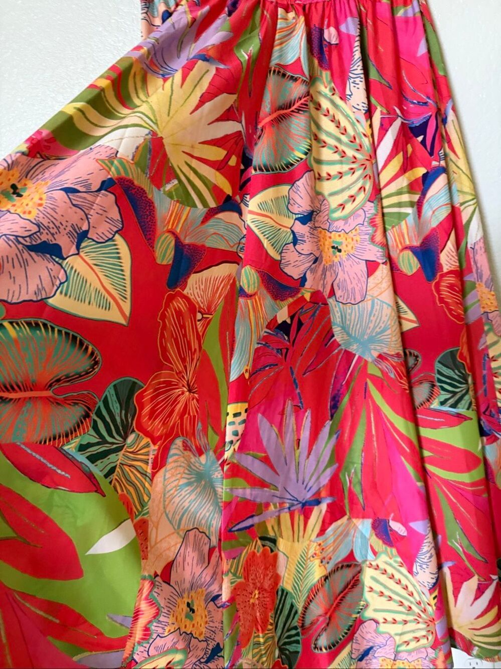 Christian Siriano Tropical Floral Maxi Skirt Small Pink Elastic Waist NWT - Picture 6 of 11